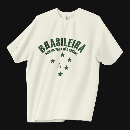 Camiseta Over - Brasileira Demais - Off-white