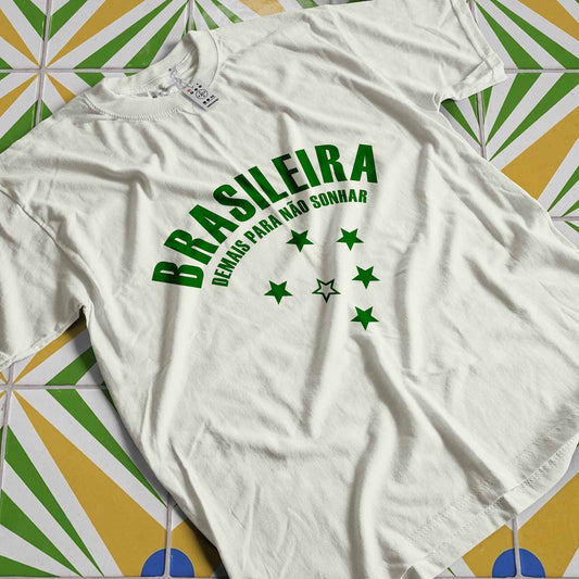 Camiseta Over - Brasileira Demais - Off-white