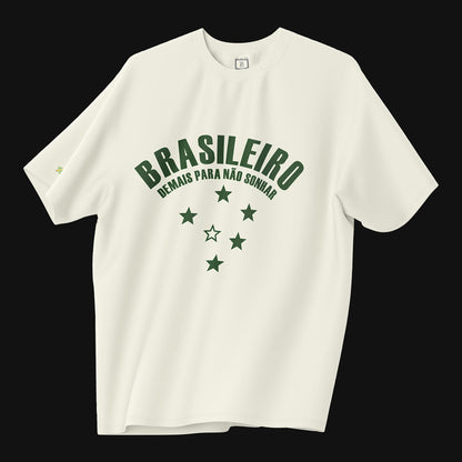Camiseta Over - Brasileiro Demais - Off-white