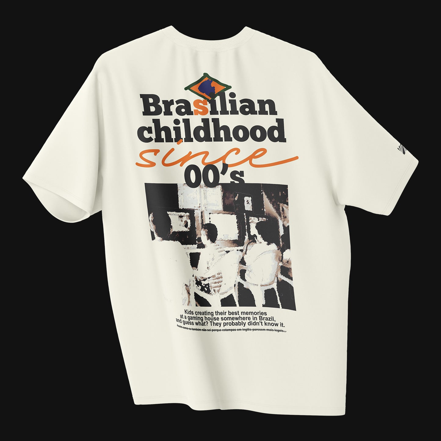 Camiseta Over - Brasilian Childhood - Off-white