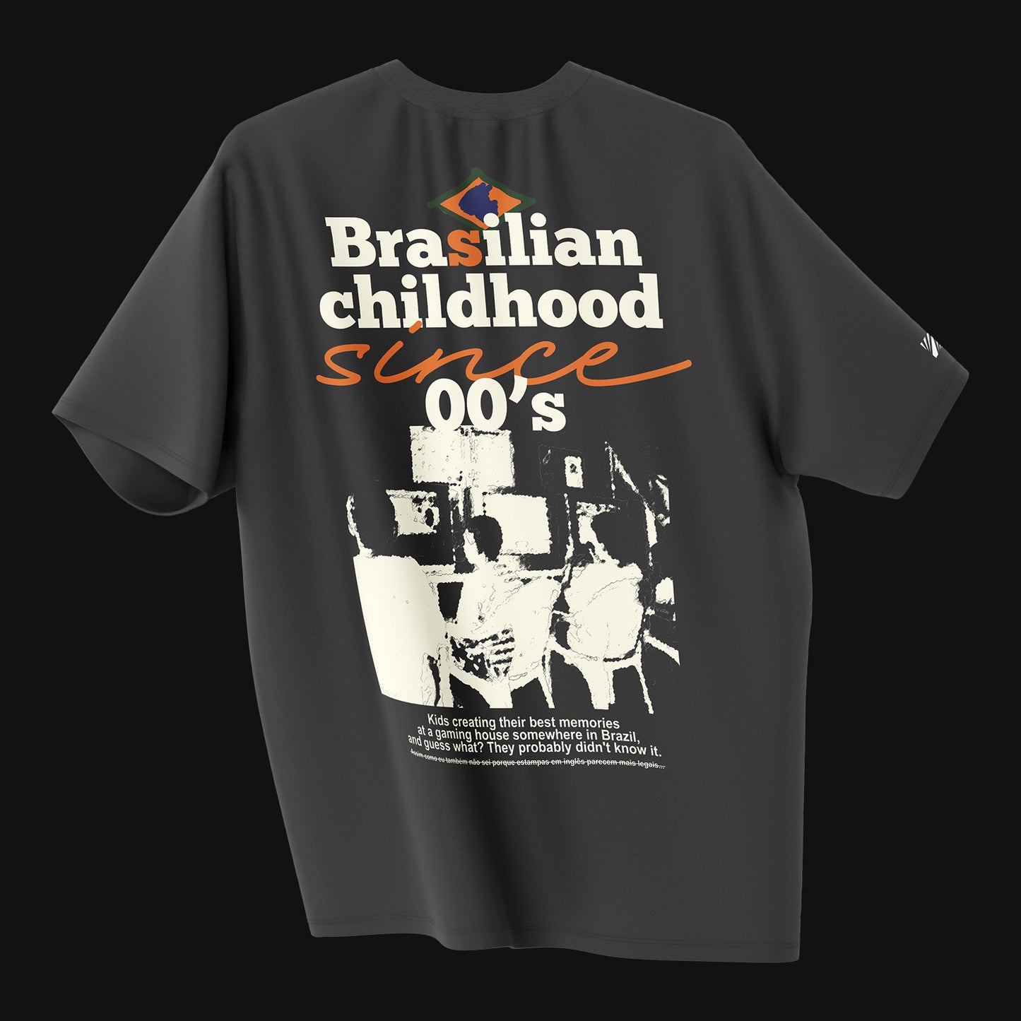 Camiseta Over - Brasilian Childhood - Preta