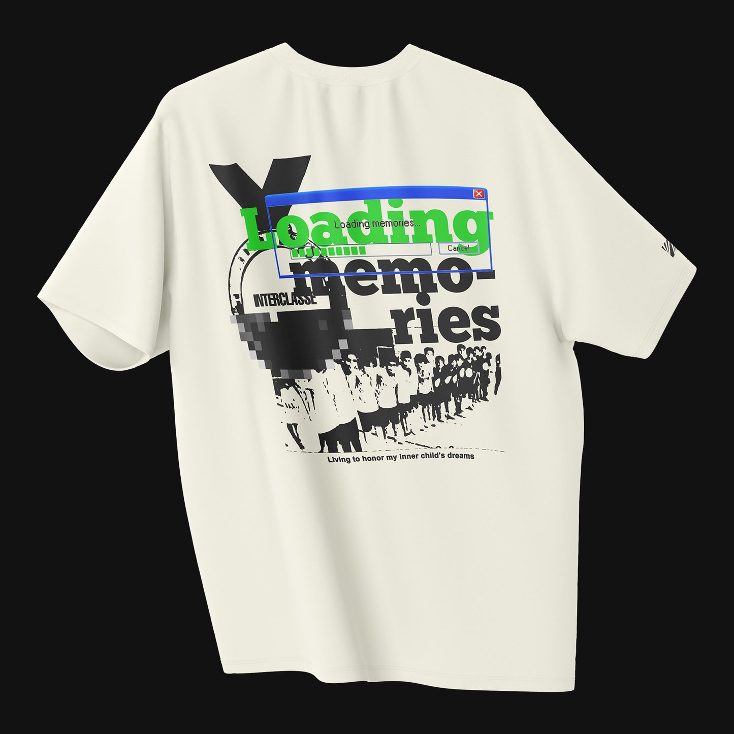 Camiseta Over - Loading Memories - Off-white