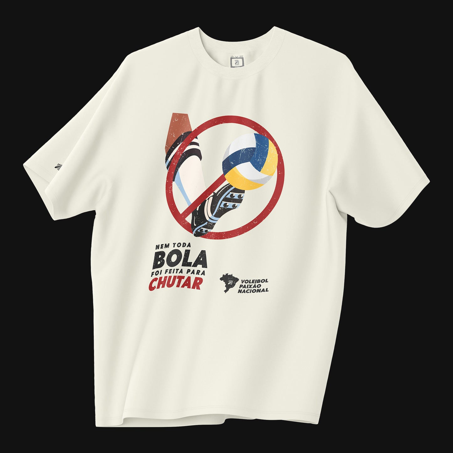 Camiseta Over - Paixão Nacional - Off-white