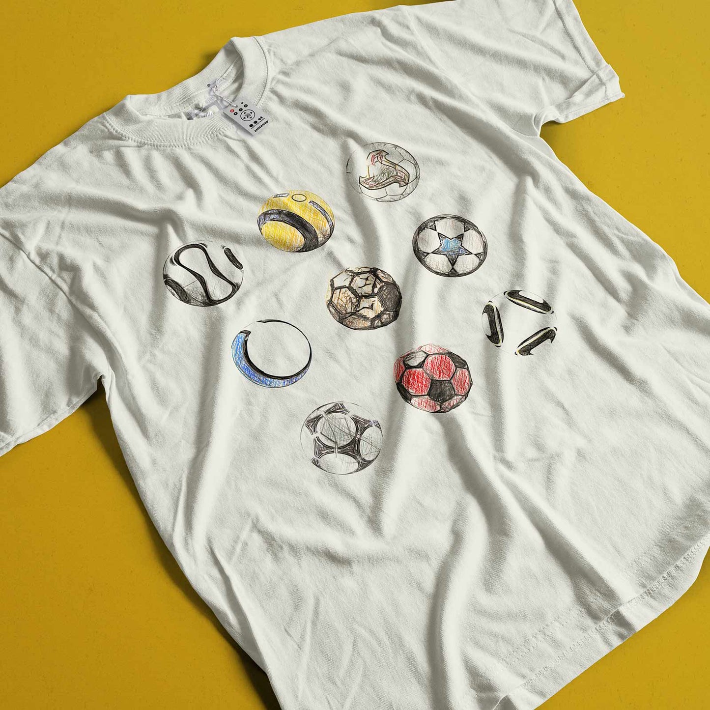 Camiseta Over - Quem chuta busca - Off-white Colorida - Apenas Frente