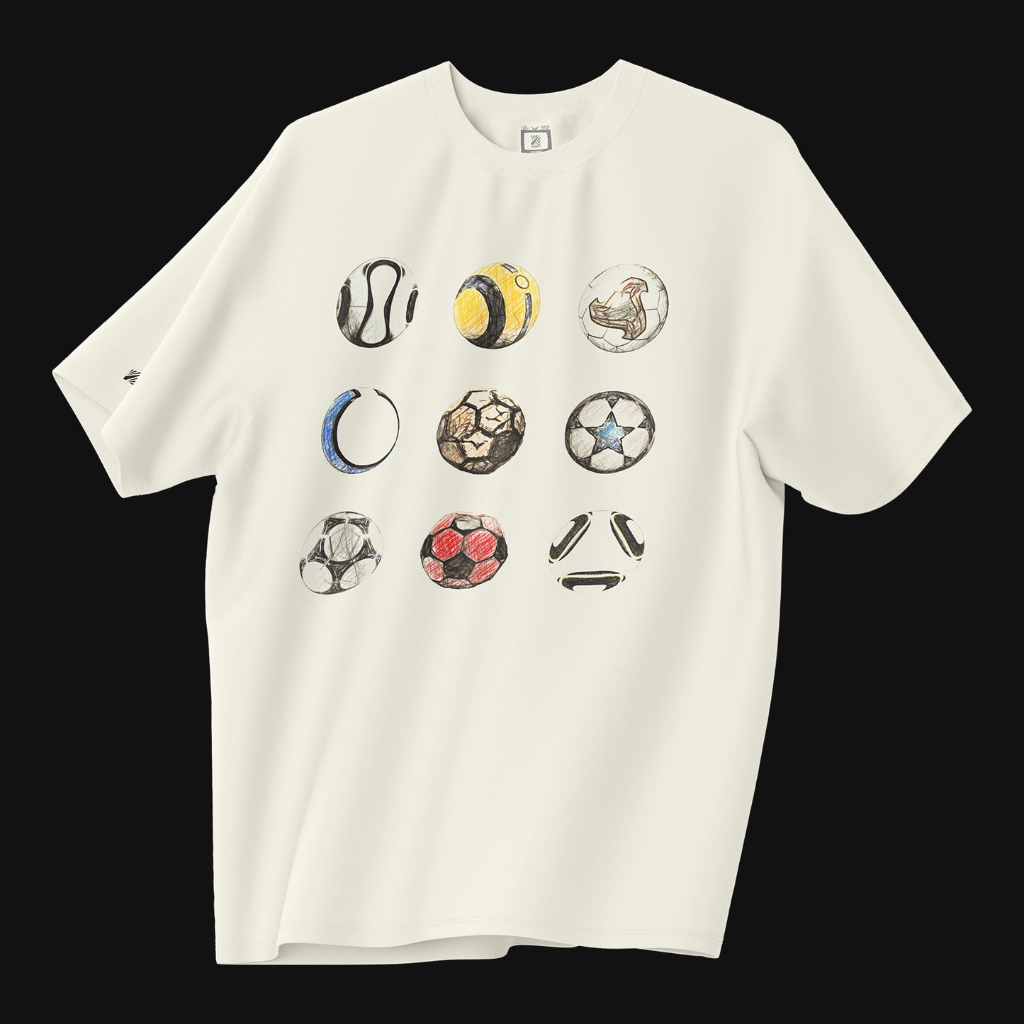 Camiseta Over - Quem chuta busca - Off-white Colorida - Apenas Frente