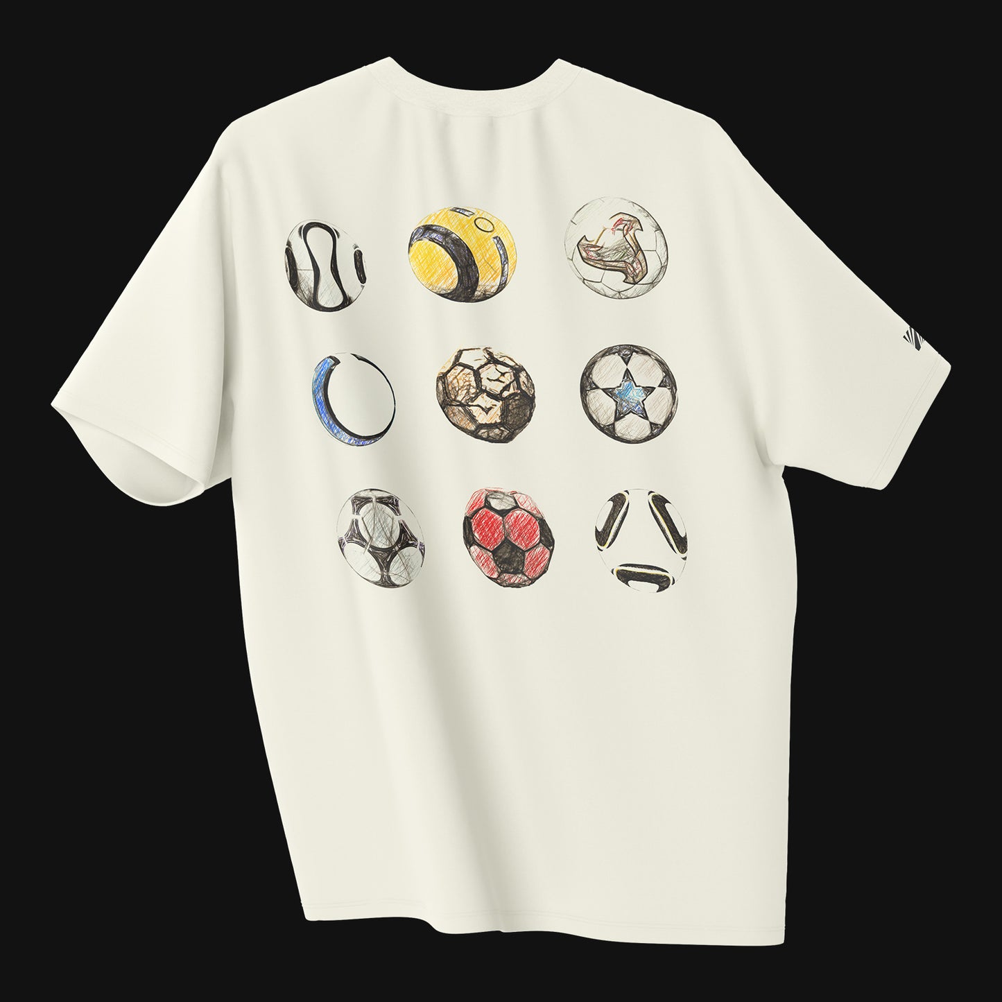 Camiseta Over - Quem chuta busca - Off-white Colorida