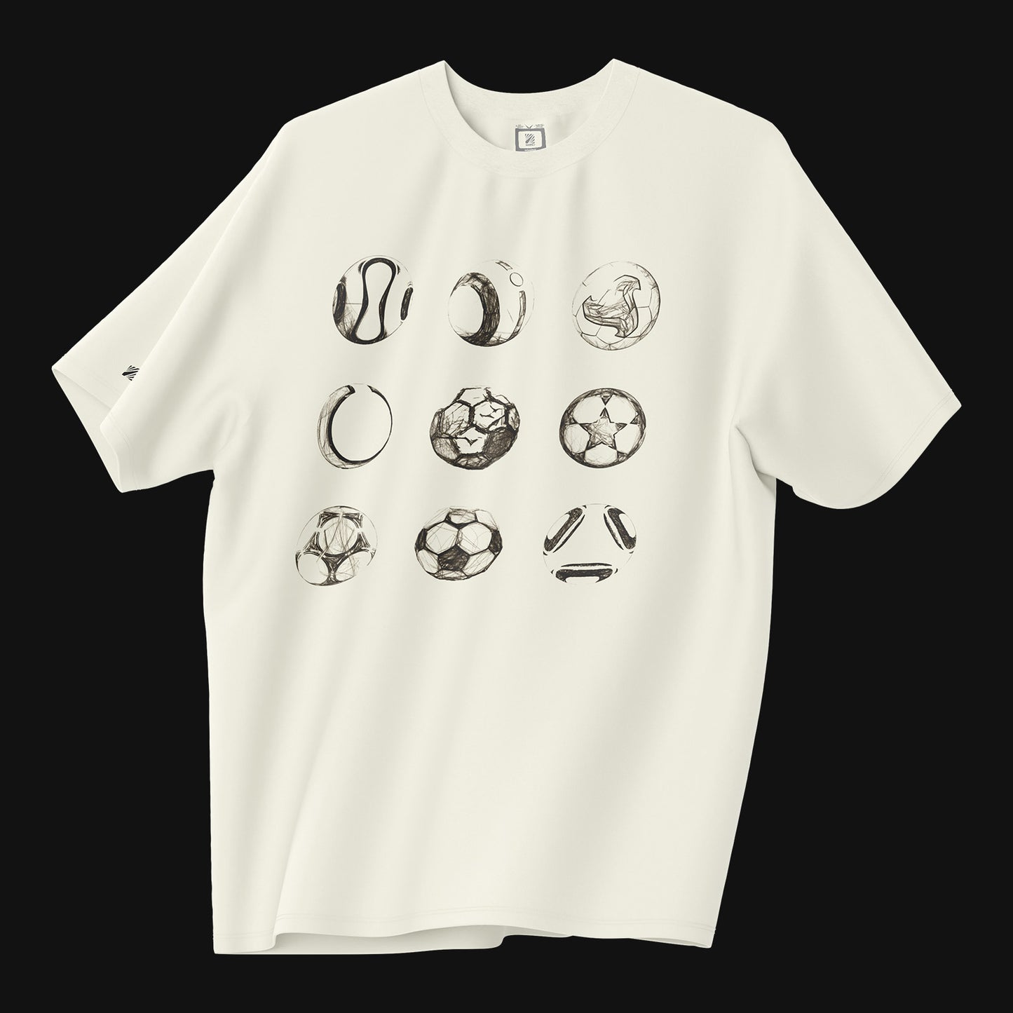 Camiseta Over - Quem chuta busca - Off-white Monocromática - Apenas Frente