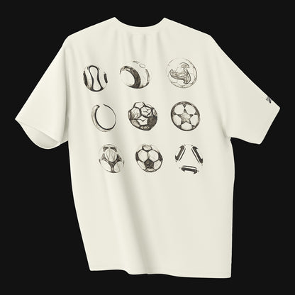 Camiseta Over - Quem chuta busca - Off-white Monocromática